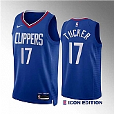 Men's Los Angeles Clippers #17 P.j. Tucker Blue Icon Edition Stitched Jersey Dzhi,baseball caps,new era cap wholesale,wholesale hats